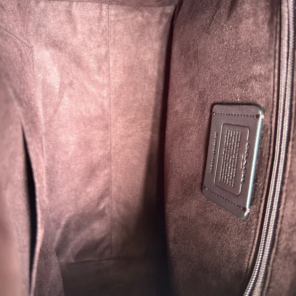 Coach Kleo Backpack Brown Black Signature Canvas Suede C5648 Excellent